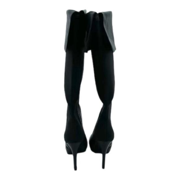 COSMOPOLITAN Black Faux Leather Over Knee High Heel Boots Shoes Size‎ 6.5 - Picture 4 of 8